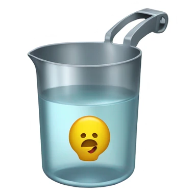 metal measuring cup full of water sticker