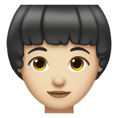 white girl sleeping black hair and bangs sticker