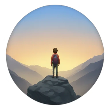 A person alone on a mountain  sticker