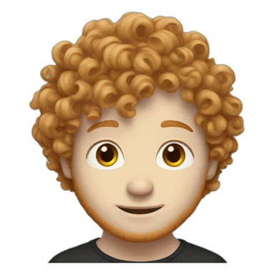 Ed Sheeran with curly hair sticker