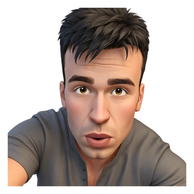 realistic male portrait with black hair sticker