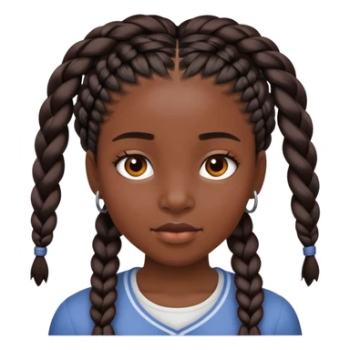 Black girl with braids sticker