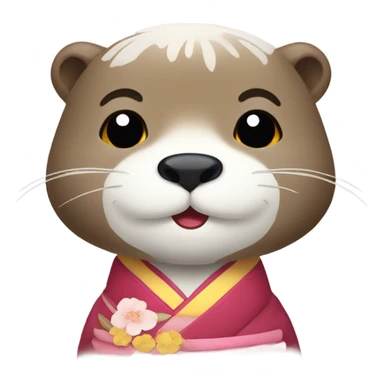 a otter face wearing traditional korean hanbok sticker
