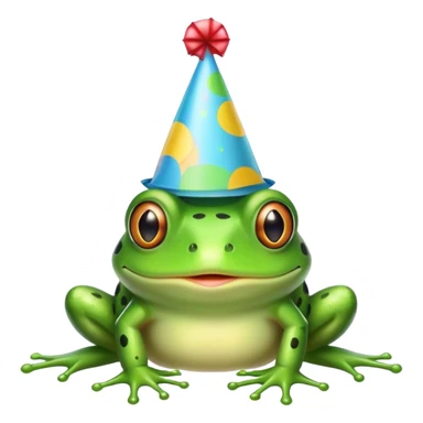 Frog wearing party hat sticker