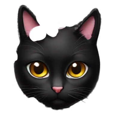 Cherry blossom flowers black cat  sticker