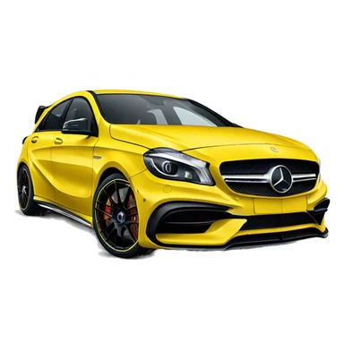 Mercedes amg a45 yellow sticker