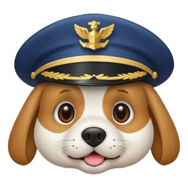 dog wearing a captain's hat sticker