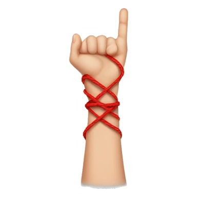 Red string tied around finger sticker