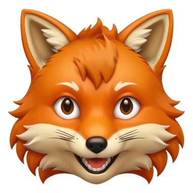 fox with bared teeth sticker