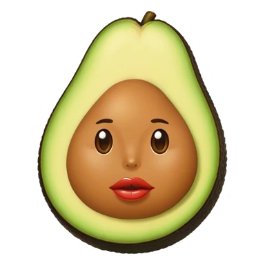  Avocado with big lips sticker