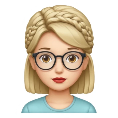 girl with hair style glasses on head  sticker