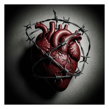 gothic heart with barbed wire sticker