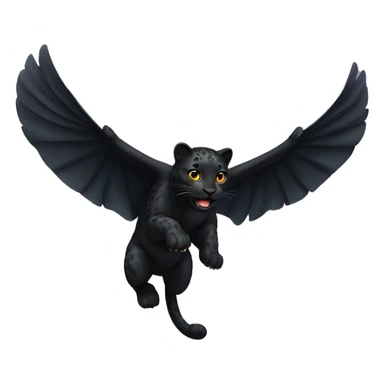 winged black leopard flying sticker