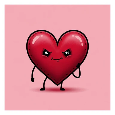 goth candy heart, cute, expressive, minimal sticker