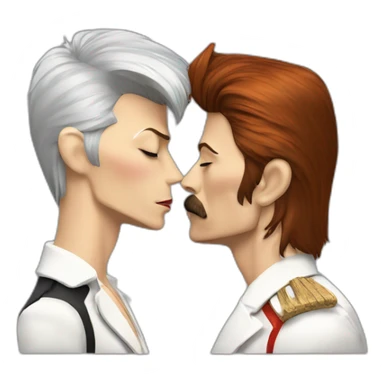 David Bowie kissing Freddie Mercury  sticker
