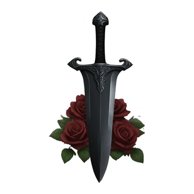 black sword with black roses sticker