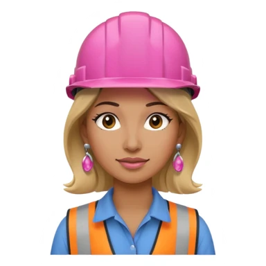 construction worker woman pink helmet and earrings sticker