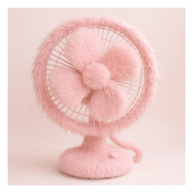 pink fluffy fan sticker