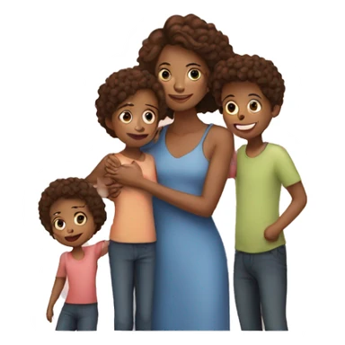 woman with daughter three young boys  sticker