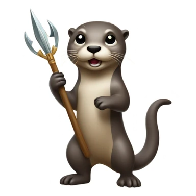 Otter holding trident sticker