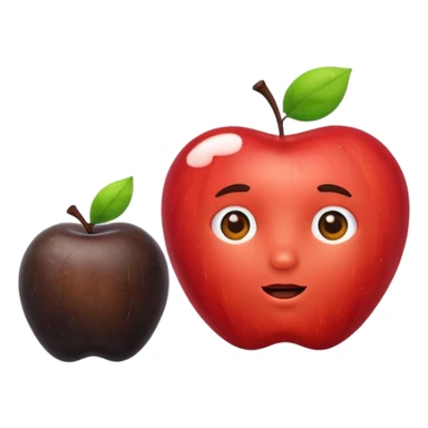 cloud holding apple and prune sticker