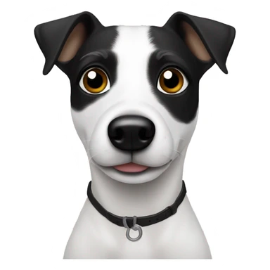 solid white jack russell with solid black eyes  sticker