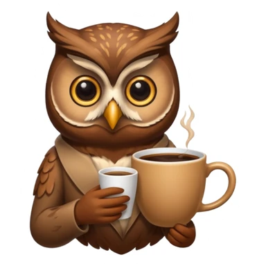 kahve içen baykuş sticker