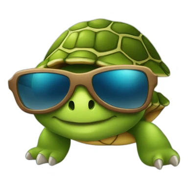 a turtle with sunglass sticker