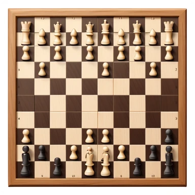 traditional chess board with a wooden border surrounding the 8x8 grid of alternating black and white squares, no chess pieces, top-down view sticker