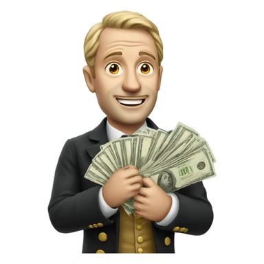 Photorealistic A British gentleman with money in his hand sticker