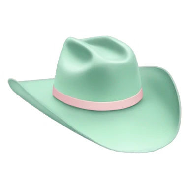 Pale mint cowboy hat with pale pink band sticker