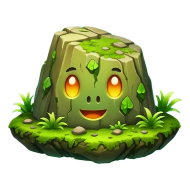 Floating mossy rock with glow sticker