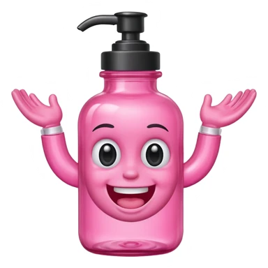 Smiling freaky baby oil bottle pink sticker