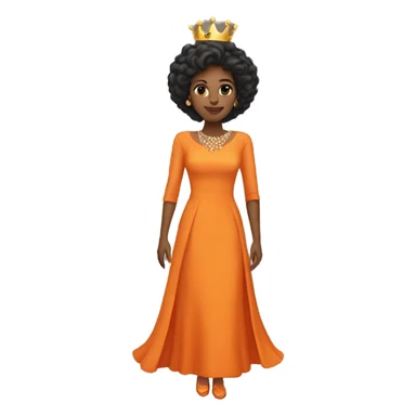 queen orange dress sticker