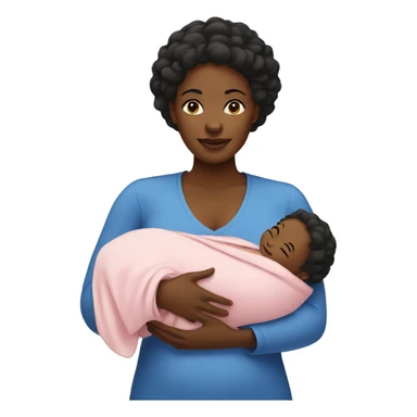 Black mom holding newborn daughter  sticker