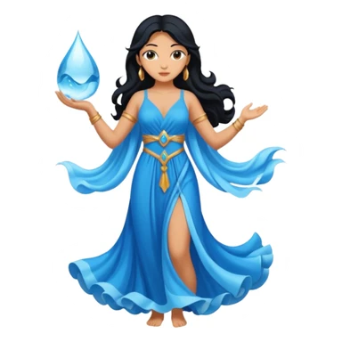 diosa del agua con pelo negro sticker