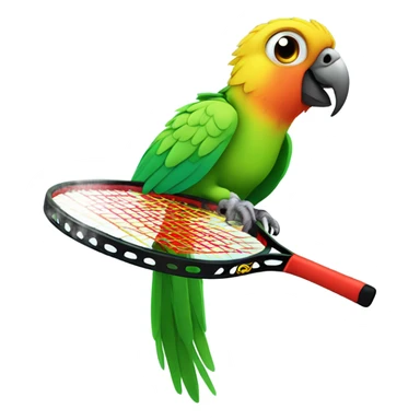 gerren parrot on a tennis racket sticker