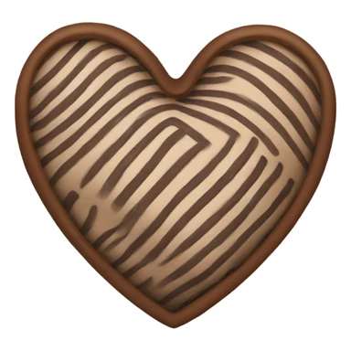 Brown pinstripe heart sticker