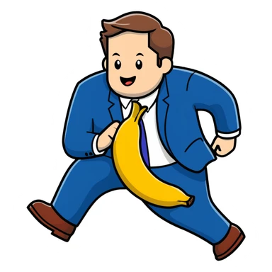 JD Vance slipping on a banana peel sticker