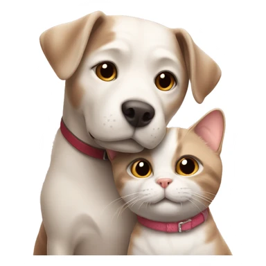 Cat and dog in love sticker