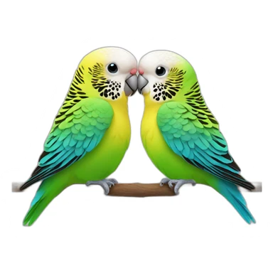 Two budgies kissing sticker