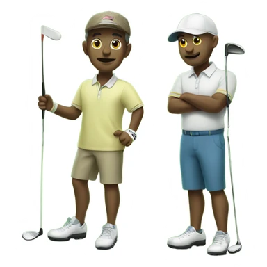 Two samauri playing golf sticker