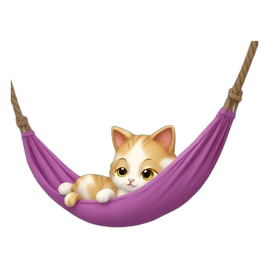 petit chat dans un hamac sticker