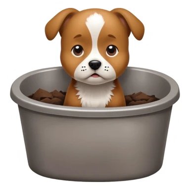 dog in litter box sticker