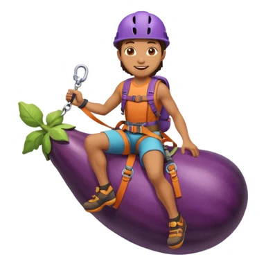 Rock climber Riding eggplant  sticker