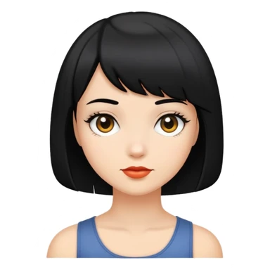 Girl with black  bob cut  sticker