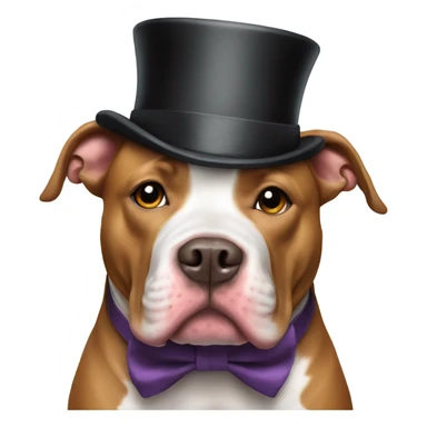 Pit bull with a bow tie and a top hat  sticker