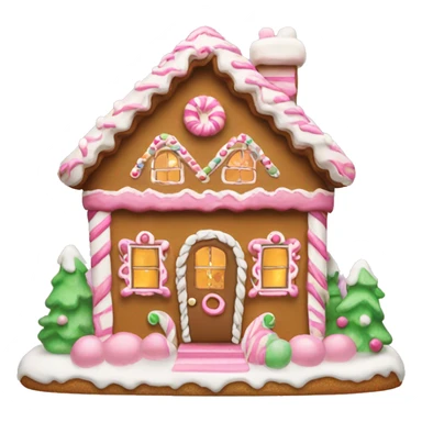 Gingerbread house with ligh pink accents  sticker