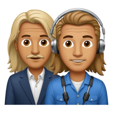 Mixer benhiger and a a sound guy with long hair sticker