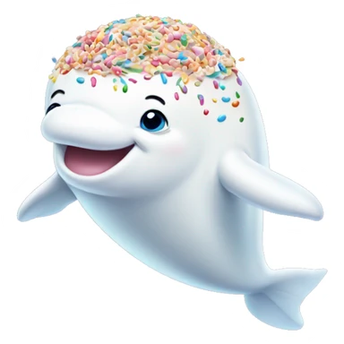 beluga whale with sprinkles sticker